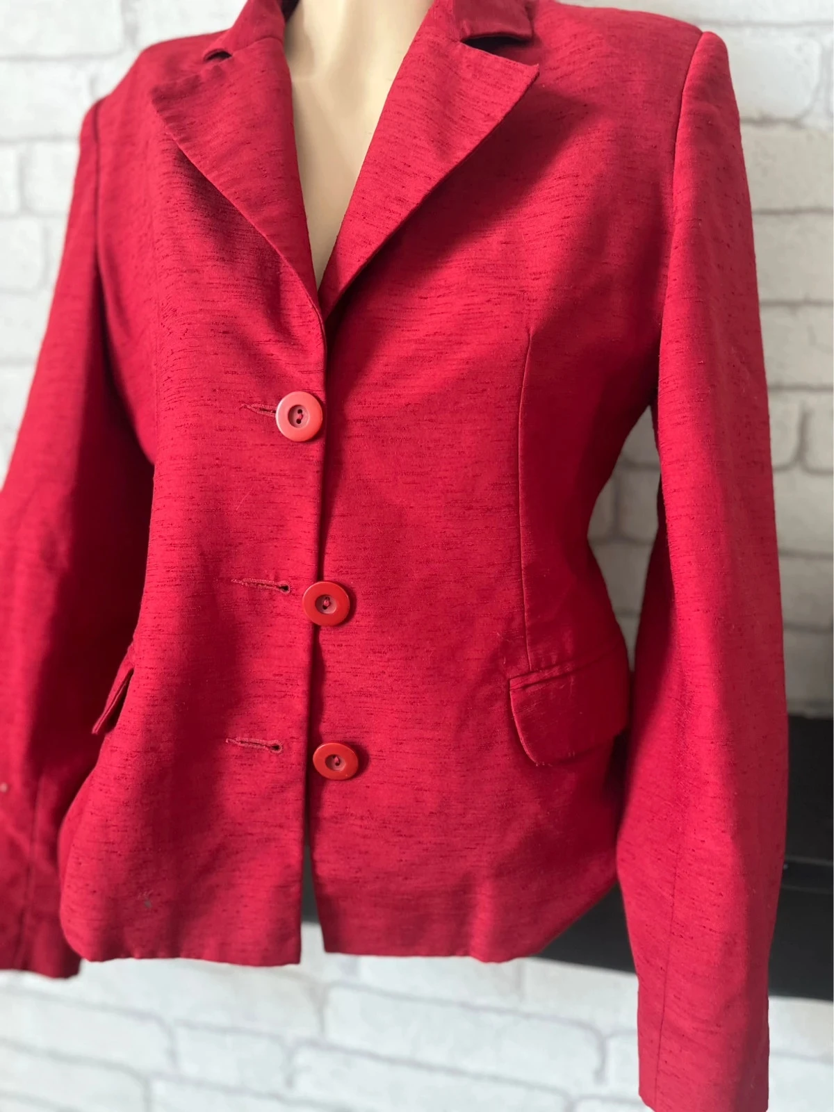 Rode dames blazer satijn - Maat 34 - Elegant & tijdloos – photo 2